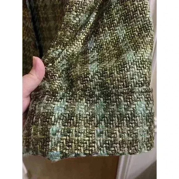 23rd St Woven Blazer Blue/Brown with Gold Metalic Shimmer Coating 10% Wool Sz XL - Picture 8 of 15